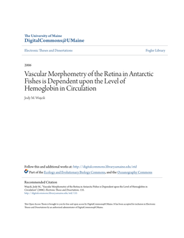 Vascular Morphometry of the Retina in Antarctic Fishes Is Dependent Upon the Level of Hemoglobin in Circulation Jody M