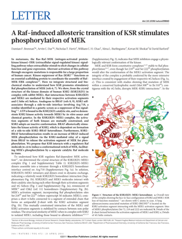 A Raf-Induced Allosteric Transition of KSR Stimulates Phosphorylation of MEK