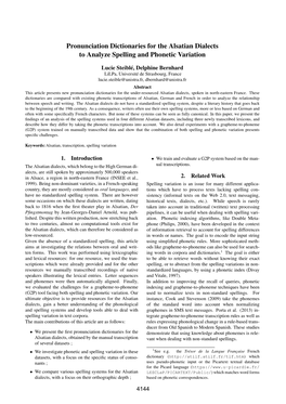 Pronunciation Dictionaries for the Alsatian Dialects to Analyze Spelling and Phonetic Variation