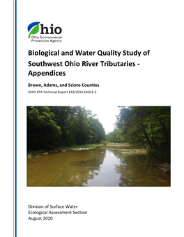 Appendices Brown, Adams, and Scioto Counties OHIO EPA Technical Report EAS/2016-EAGLE-2