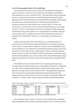 82 3.3.4.4.3 Ecogeographic Studies of the Cranial Shape The