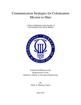 Communication Strategies for Colonization Mission to Mars