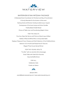 Waterview B'nai Mitzvah Package