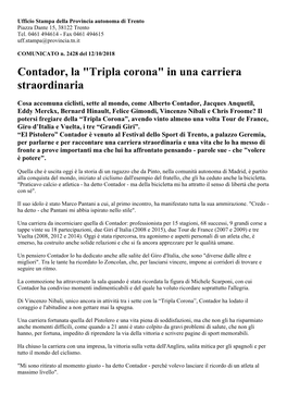 Contador, La "Tripla Corona" in Una Carriera Straordinaria