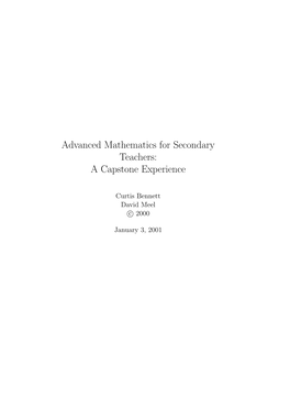 Advanced Mathematics for Secondary Teachers: a Capstone Experience