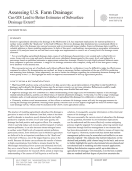 Assessing US Farm Drainage