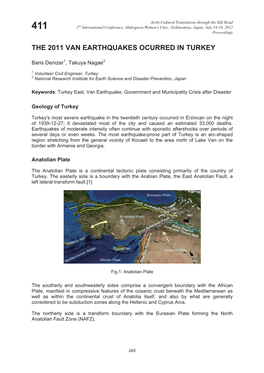 The 2011 Van Earthquakes Ocurred in Turkey