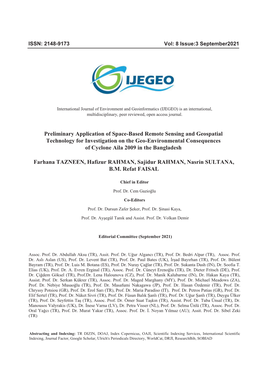 Preliminary Application of Space-Based Remote Sensing And