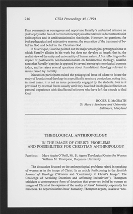 Theological Anthropology in the Image of Christ