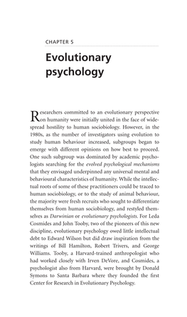 Evolutionary Psychology