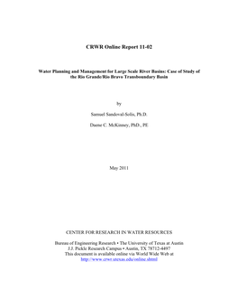 CRWR Online Report 11-02