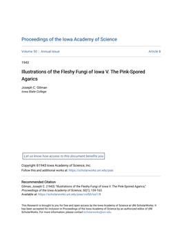 Illustrations of the Fleshy Fungi of Iowa V. the Pink-Spored Agarics