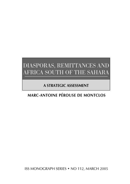 Diasporas, Remittances and Africa South of the Sahara