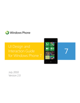 UI Design and Interaction Guide for Windows Phone 7