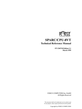 SPARC/CPU-8VT Technical Reference Manual