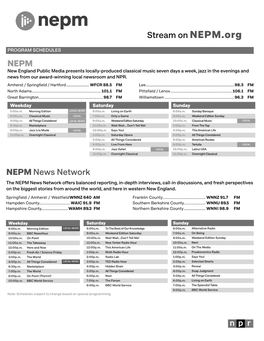 Stream on NEPM.Org