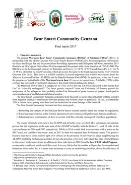 Bear Smart Community Genzana Final Report 2017