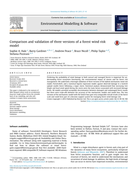 Comparison and Validation of Three Versions of a Forest Wind Risk Model