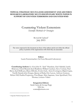 Countering Violent Extremism Scientific Methods & Strategies