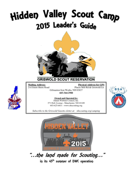 GSR Hidden Valley Scout Camp