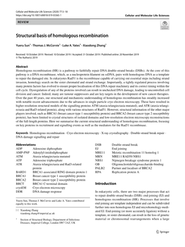 Structural Basis of Homologous Recombination