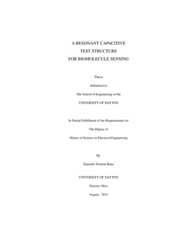 A Resonant Capacitive Test Structure for Biomolecule Sensing