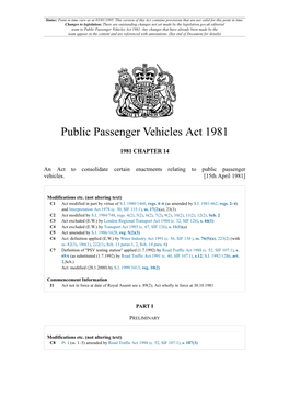 Public Passenger Vehicles Act 1981