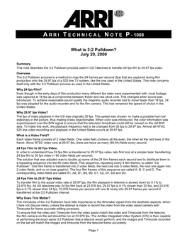 Standard 3:2 Pulldown, Explained by Arri