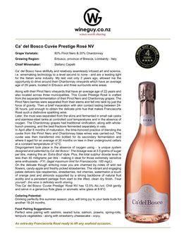 Ca' Del Bosco Cuvée Prestige Rosé NV