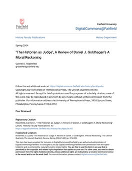 The Historian As Judge