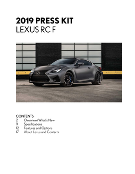 2019 Press Kit Lexus Rc F