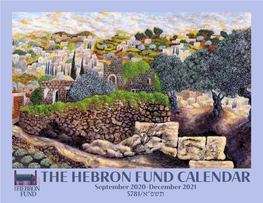 THE HEBRON FUND CALENDAR September 2020-December 2021 תשפ