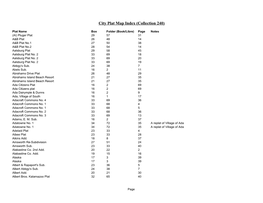 City Plat Map Index (Collection 240)