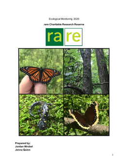 Ecological Monitoring at Rare, 2020