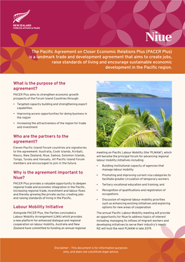 Why Is the Agreement Important to Niue? Labour Mobi