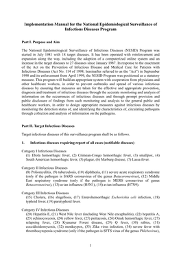 Implementation Manual for the National Epidemiological Surveillance of Infectious Diseases Program