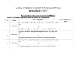 National Commission for Minority Educational Institutions Government of India