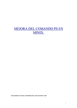 Mejora Del Comando En Ps En Minix