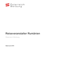 Reiseveranstalter Rumänien