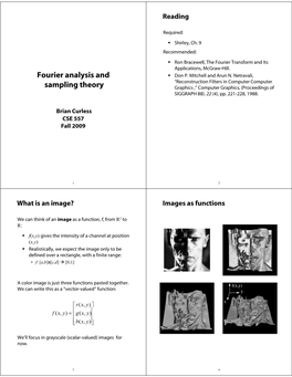 Fourier Analysis and Sampling Theory