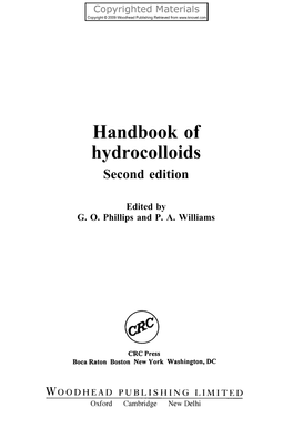 Handbook of Hydrocolloids Second Edition