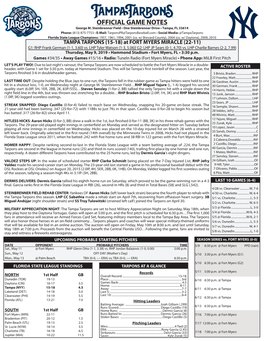 OFFICIAL GAME NOTES George M