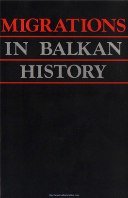 Special Editions; Institute for Balkan Studies SASA