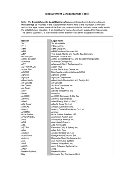 Measurement Canada Banner Table