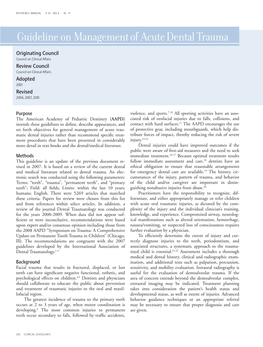 Guideline on Management of Acute Dental Trauma