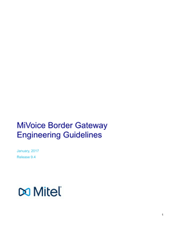 Mivoice Border Gateway Engineering Guidelines