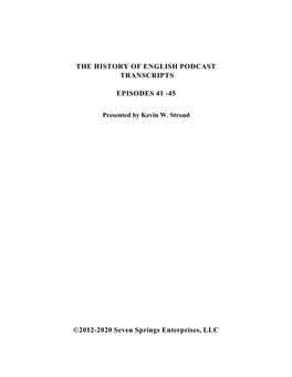 The History of English Podcast Transcripts Episodes