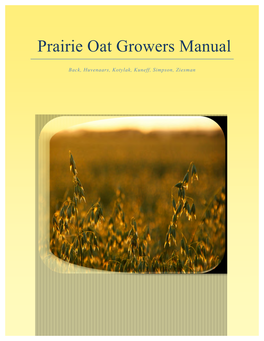 Oat Grower Manual: Harvest