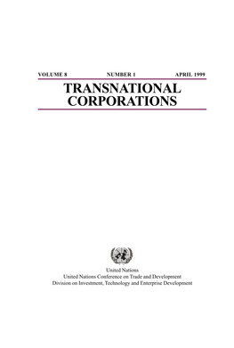 Transnational Corporations, Vol. 8, No. 1 (April 1999) SPECIAL FEATURE: FOREIGN PORTFOLIO and DIRECT INVESTMENT