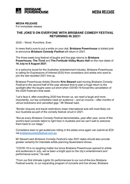 The Joke's on Everyone with Brisbane Comedy Festival